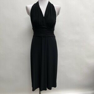 Evan Picone Women's Dress Size 4 Black Sleeveless V-Neck